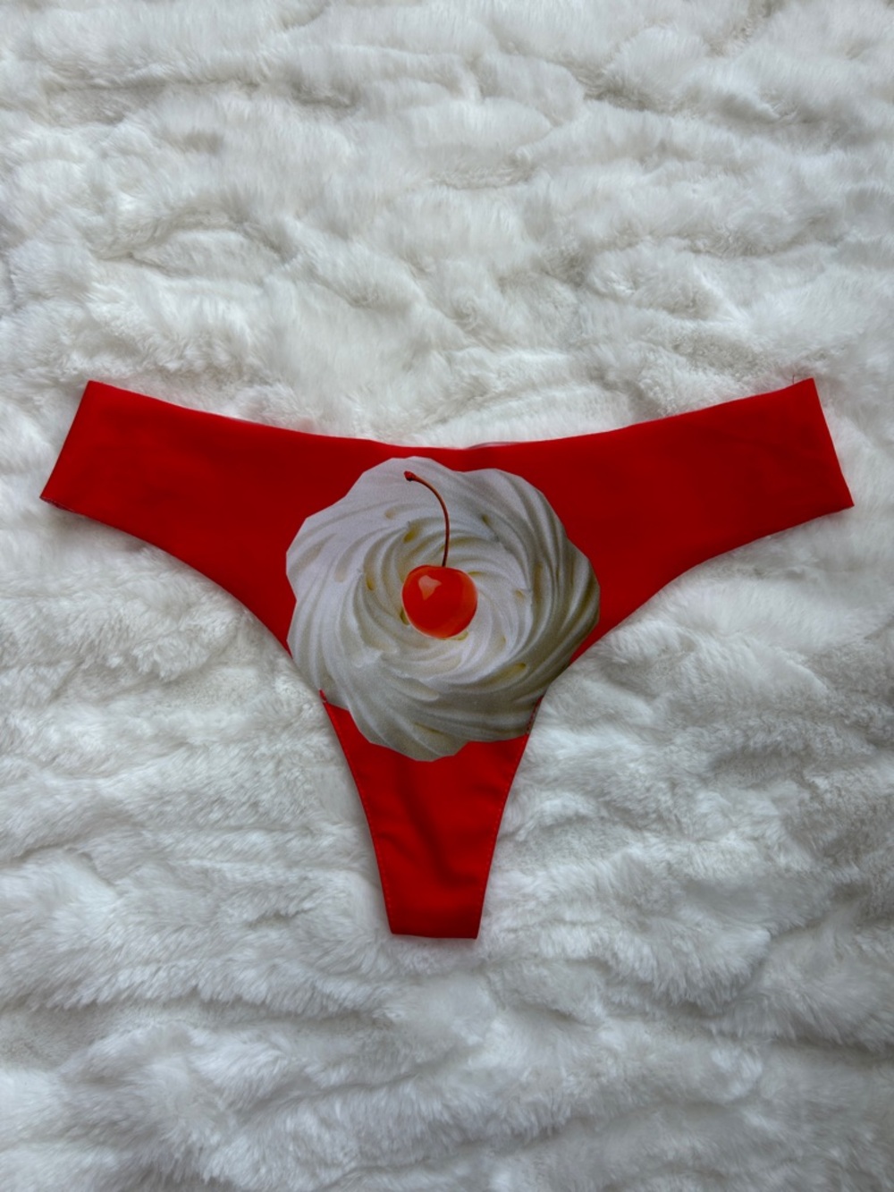 NWOT Shinesty Whipped Cream Print No Show Thong Panty M